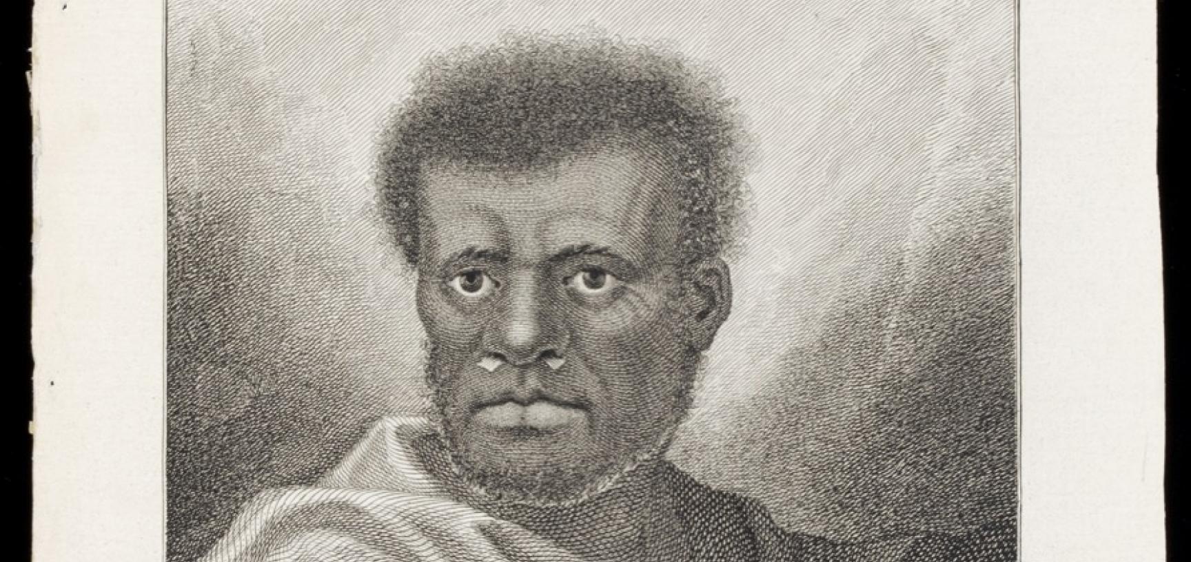 Man of Vanuatu (name unknown), engraved for publication by James Caldwell after an original drawing by William Hodges. (Copyright Pitt Rivers Museum, University of Oxford. Accession Number: 2013.28.142)