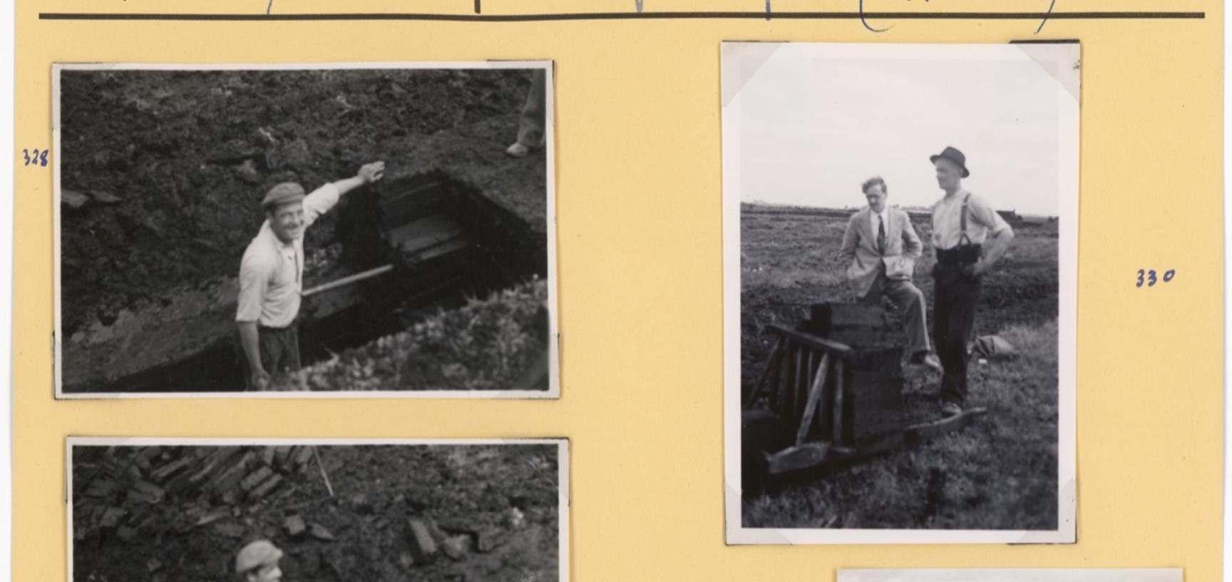 ‘Turf cutting at Ross, Ireland’; ‘Turf – Transport on Aran Isles’ (typed captions). Photographs by Ingegärd Vallin and Ellen Ettlinger. Ireland. 1949.