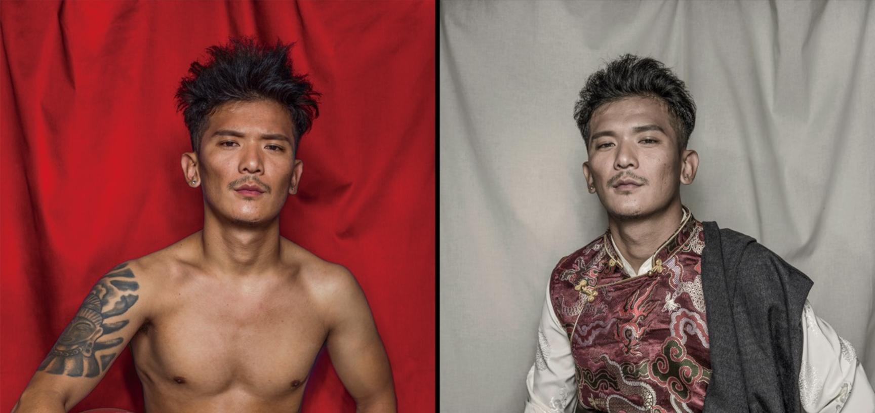 Double photo portrait of Tenzin Tsatsen. 