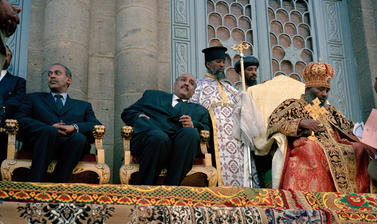 Descendants of the Emperor on the steps of Trinity Cathedral. Addis Ababa, Ethiopia. Photograph by Peter Marlow. 2000.