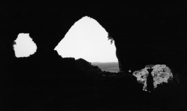 This photograph was taken in 1929 from inside el-Wad, which was the second cave that Garrod worked in. (Copyright Pitt Rivers Museum, University of Oxford. Accession Number: 1998.294.204)