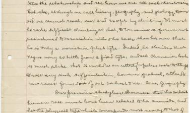 Handwritten page of an essay written by Harley during undergraduate studies at Harvard University.