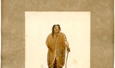 One of six portraits of inhabitants of Terra del Fuego as seen by the artist in January 1829 as the Seringapatam rounded Cape Horn. 