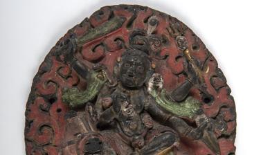 Tsa-tsa (votive object representing Palden Lhamo, the wrathful goddess of Tibetan Buddhism), Tibet.