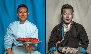 Double photo portrait of Tenzin Nyendak.