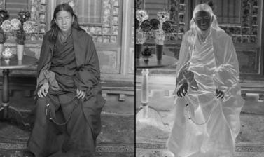 Double photo portrait of Nyingma monk. 