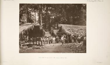 ‘Our Camp at Quirigua, 1883.’ A photograph taken by Alfred Maudslay and reproduced in his multi-part Archaeology (1889–1902), part of a larger series known as the Biologia Centrali-Americana.