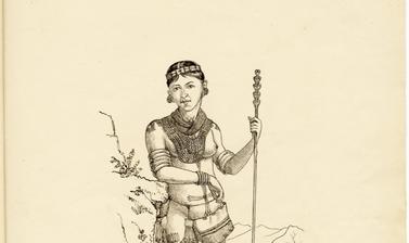 Phemi, wife of Soibang, Ink drawing by Robert Gosset Woodthorpe. 