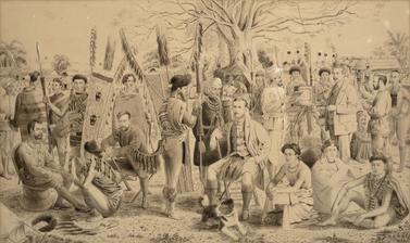 ‘Submission of Naga Chiefs’ painting showing at its centre Captain John Butler, the British administrator in charge of the Naga Hills District.