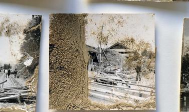 Prints salvaged from Rikuzentakata City Museum after the tsunami.