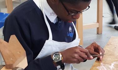 Student working on a teaspoon (Copyright Langtree School)