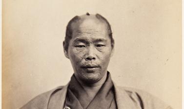 Portrait of Hikosaburō Takamatsu, a forty-two-year-old samurai who performed the function of assistant inspector (official spy) on the 1862 Japanese mission to Europe. Photograph by Jacques-Philippe Potteau. Paris, France. 1862. (Copyright Pitt Rivers Mus