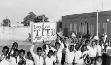 People gathered to welcome President Tito