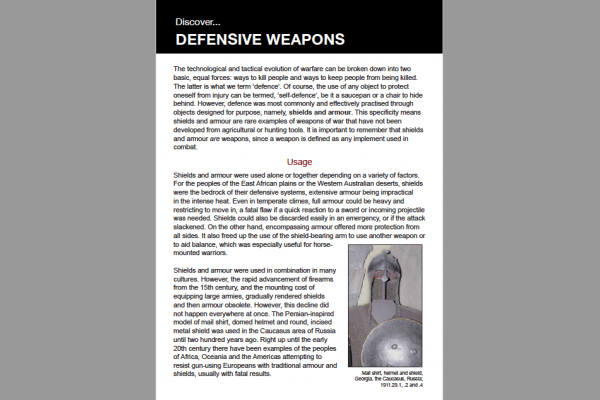 defensive weapons