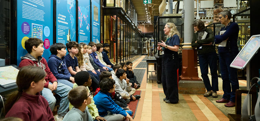 Schools session in museum gallery