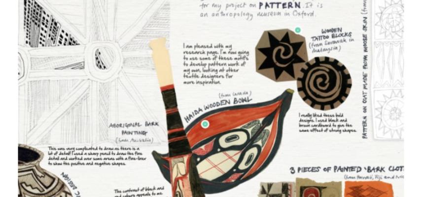 Sketchbook annotated drawings