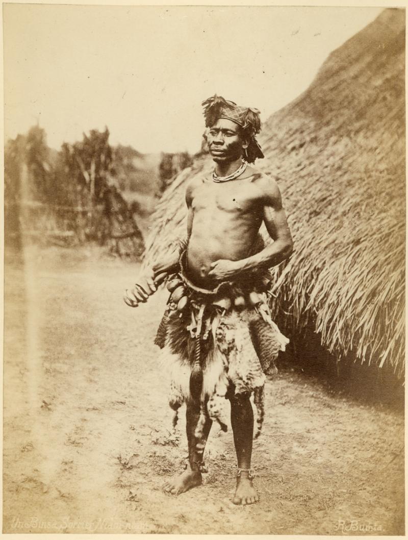 Zande binza (witchdoctor) in a 19th century photograph