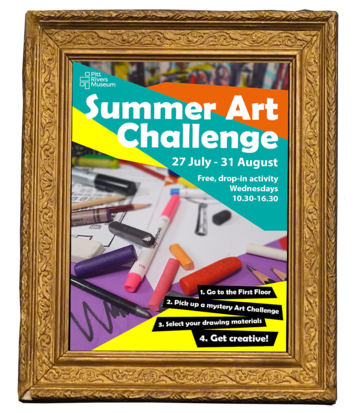 Framed poster advertising Summer Art Challenge